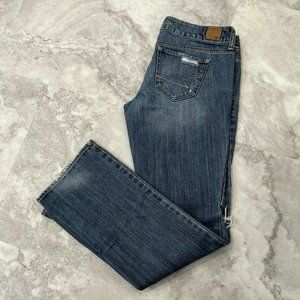 American Eagle Jeans Straight Super Stretch‎ Distressed Holes